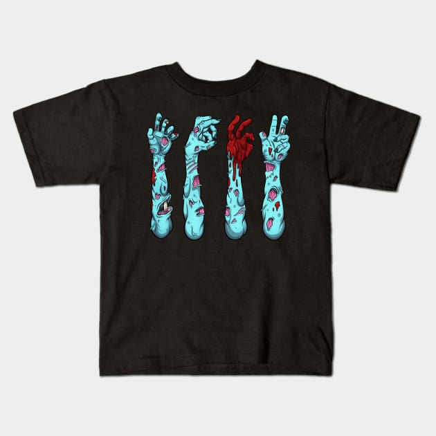 Zombie Arms Kids T-Shirt by TheMaskedTooner